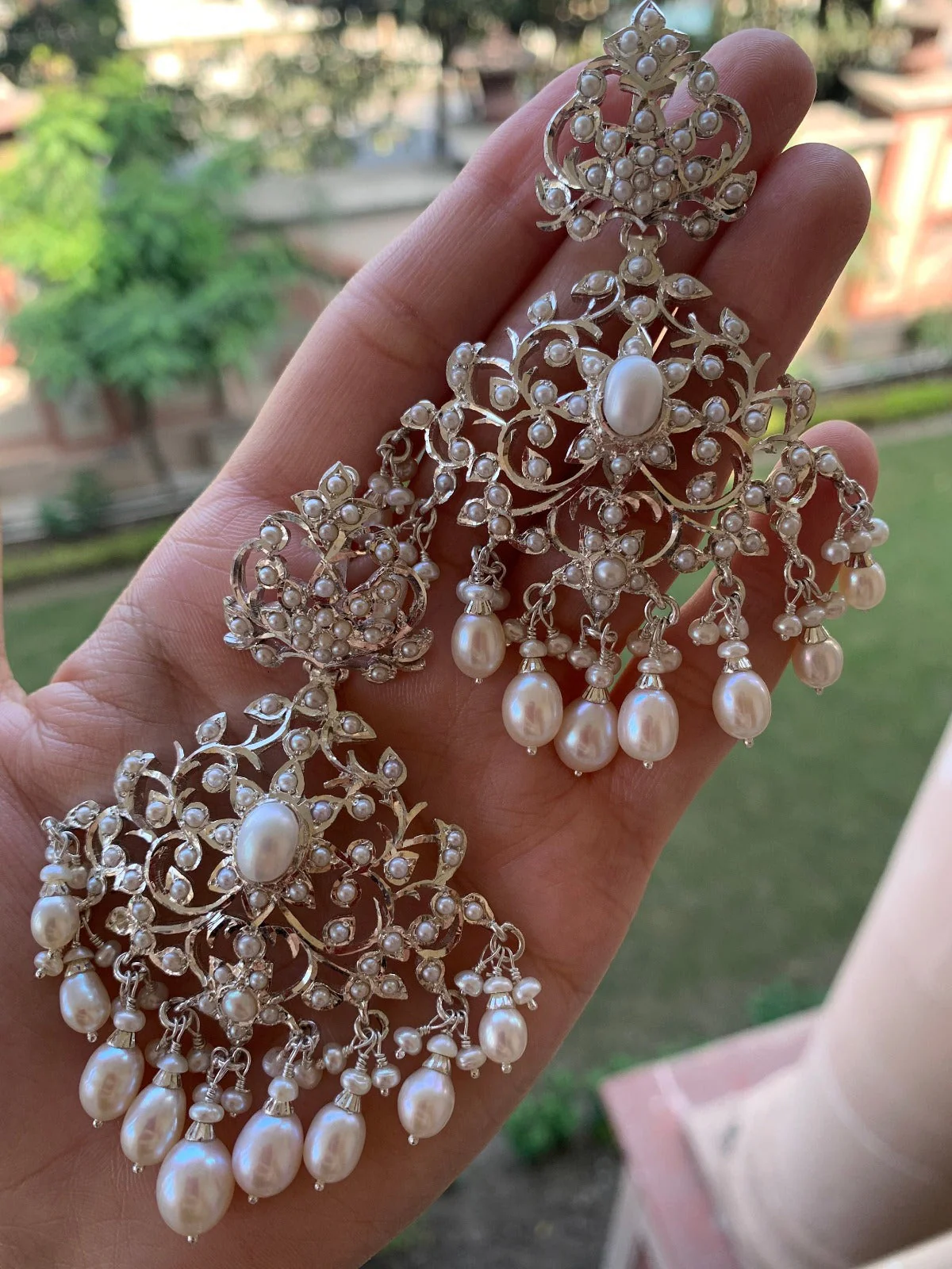 Pearl Drop Earrings | Edwardian Styled Earrings | 925 Silver - Image 4