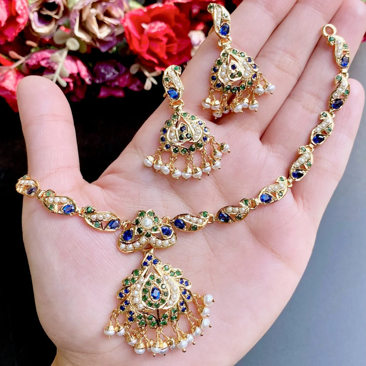 Delicate Necklace & Earrings Set | Dainty & Sober | Gold Plated on 925 Silver NS 214 - Image 3